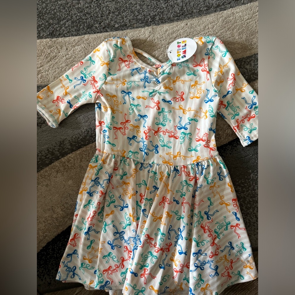 Dot dot smile bow patterned ballerina dress